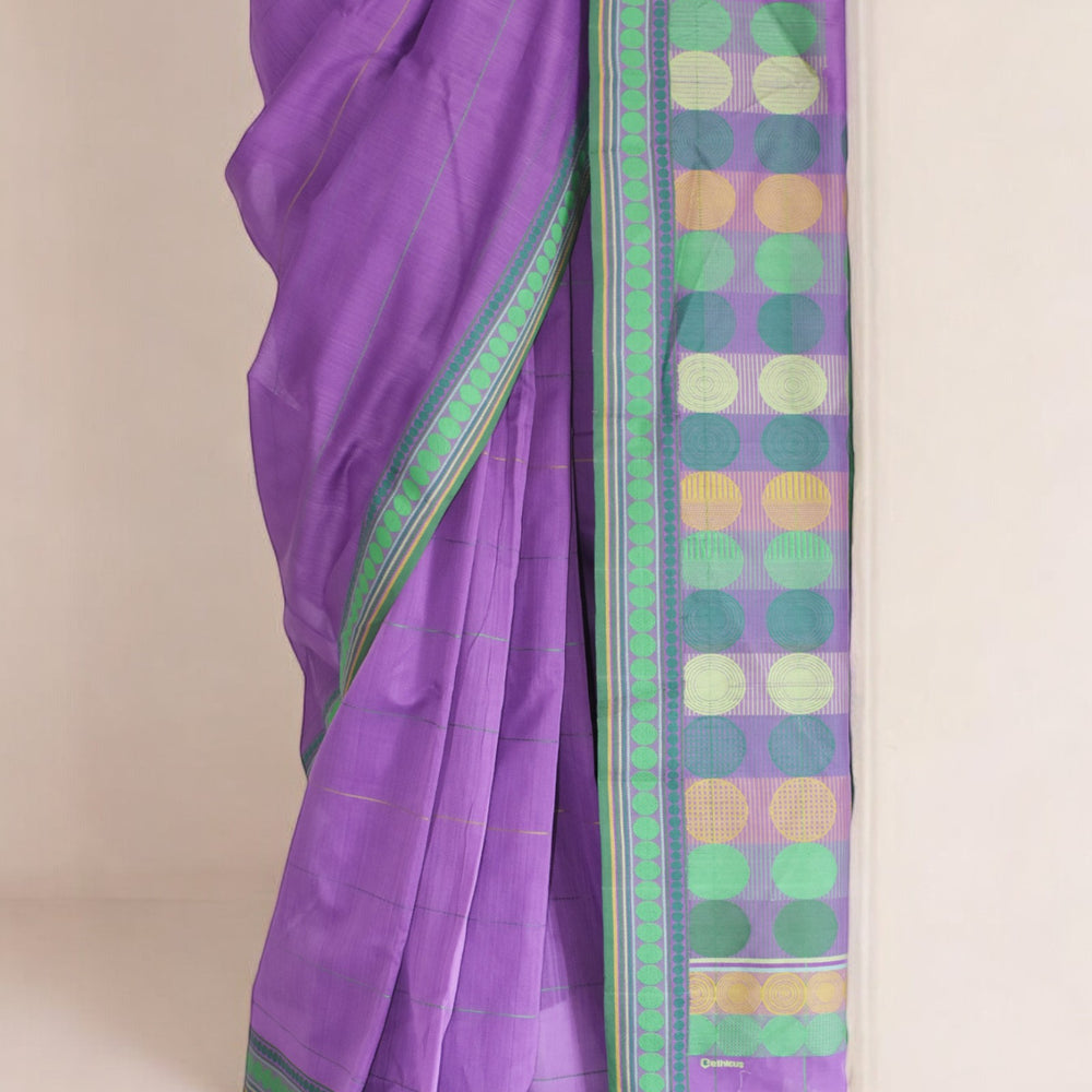 
                      
                        Purple - Stacked Spheres Organic Cotton Saree
                      
                    