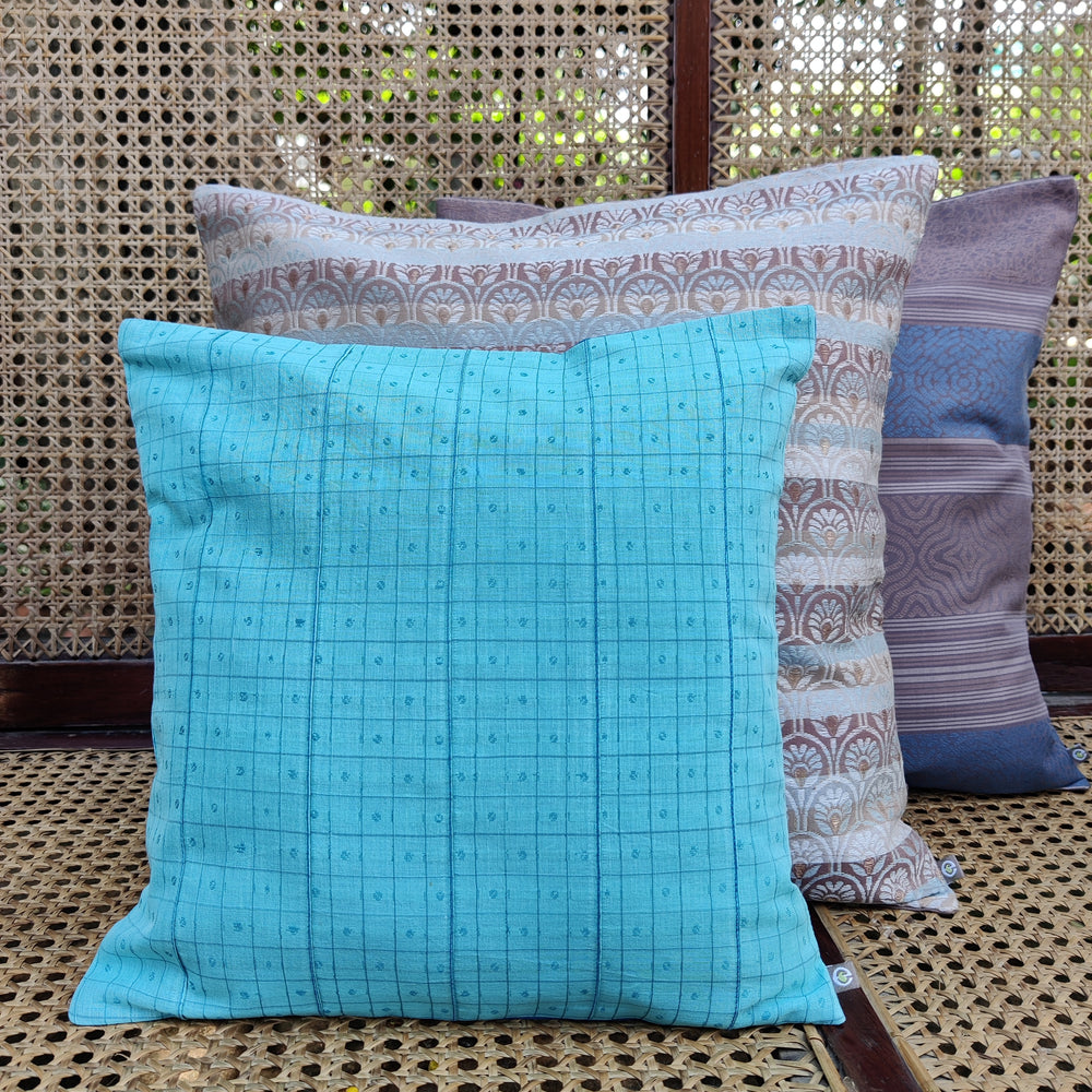 
                      
                        Blue - Checks with Pintucks Organic Cotton Cushion Cover 7
                      
                    