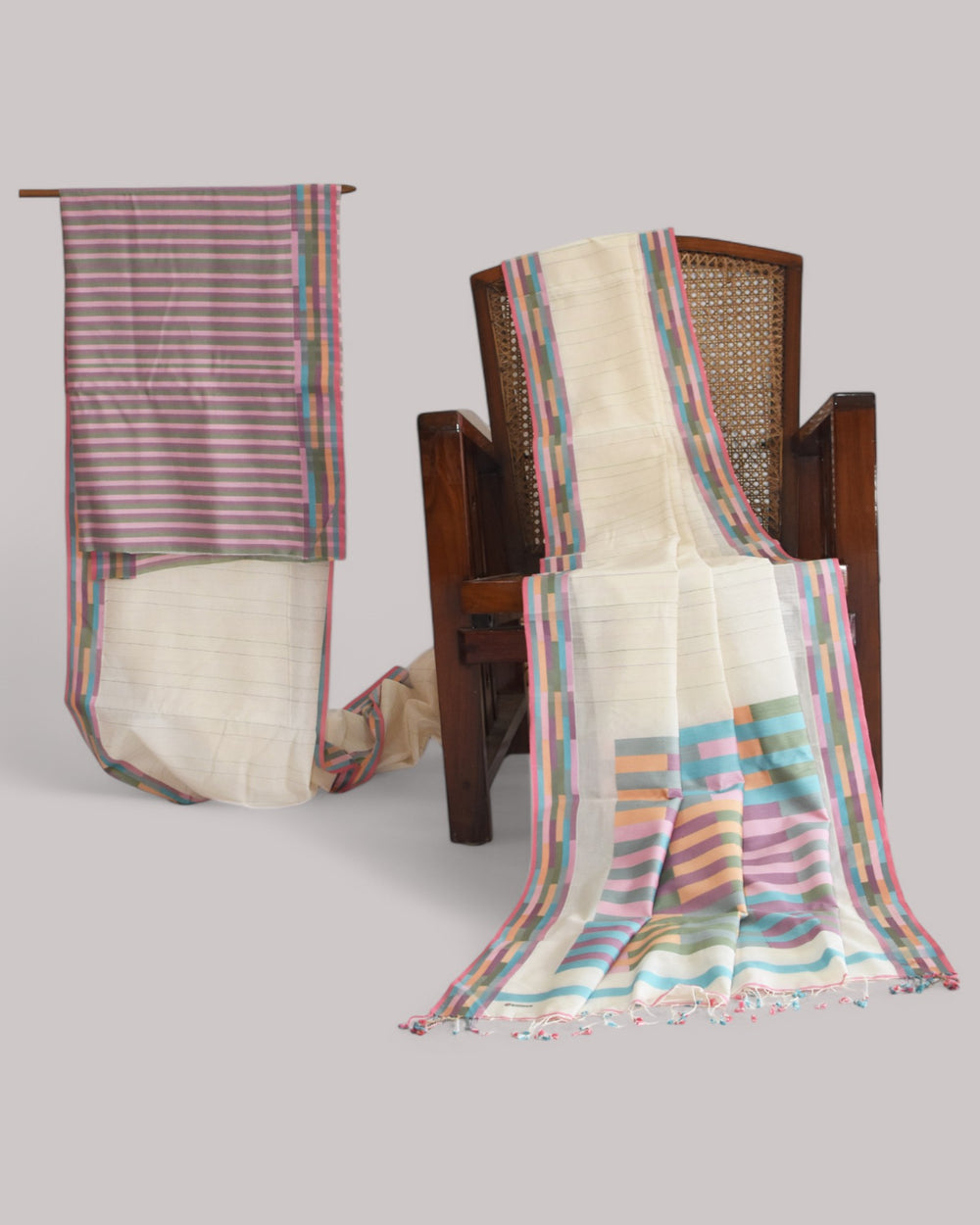 Off-White - Rectangle Quilt Organic Cotton Saree