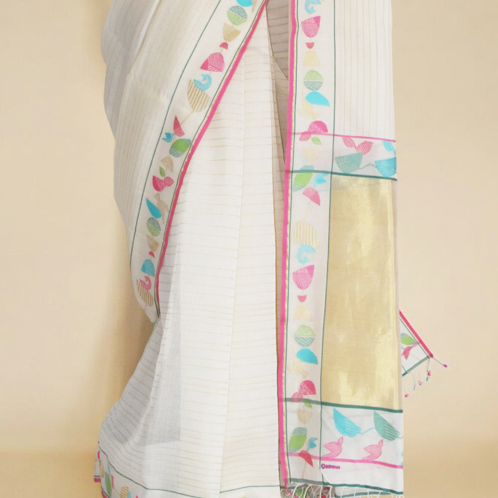 
                      
                        Off-White - Botanical Serenade Organic Cotton Saree
                      
                    