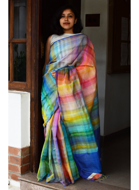 Rainbow Sarees Online, Buy Rainbow Color Scarf, Rainbow Colors Sarees ...